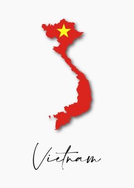 Vietnam Country Map Flag