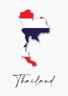 Thailand Country Map Flag