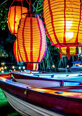 lanterns boats thailand