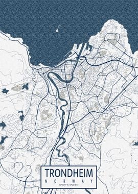 Trondheim City Map Coastal