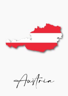 Austria Country Map Flag