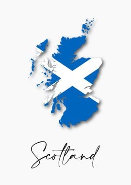 Scotland Country Map Flag