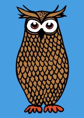 Modern art cartoon owl