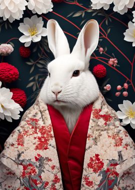 Kimono Rabbit Cherry Trees