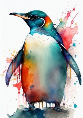 Penguin Animal Watercolor