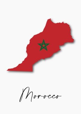 Morocco Country Map Flag