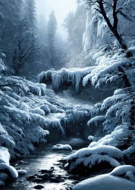 Frozen Winter Forest