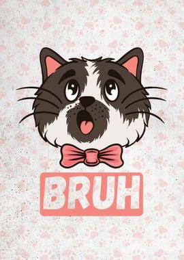 Bruh Funny Cat Bowtie