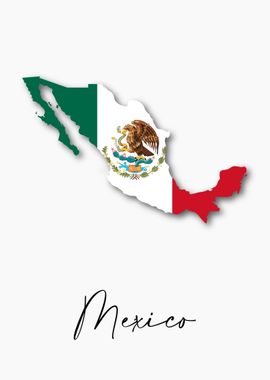 Mexico Country Map Flag