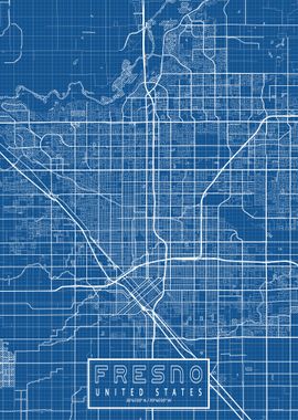 Fresno City Map Blueprint