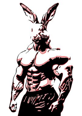 Rabbit Muscle' Poster, picture, metal print, paint by 1x Merch