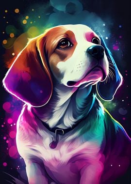 Beagle Dog Colorful