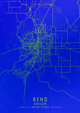 Bend Oregon USA City Map