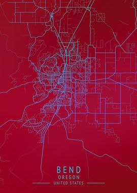 Bend Oregon USA City Map