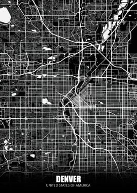 Denver USA Dark Map