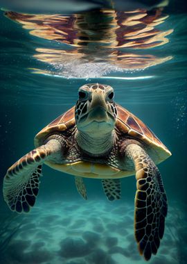 Turtle Water Sea