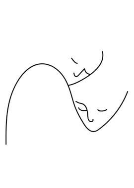 One Line Art Woman