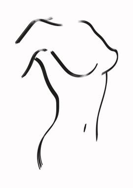 One Line Art Woman