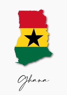 Ghana Country Map Flag