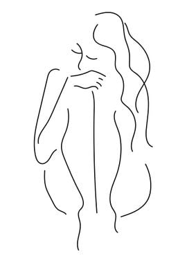 One Line Art Woman