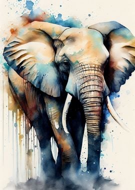 Elephant Watercolor Animal