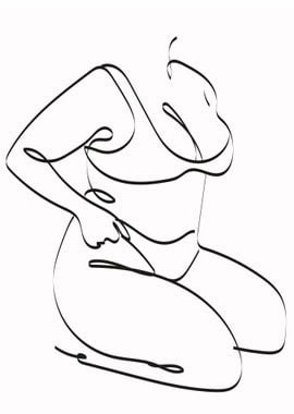 One Line Art Woman