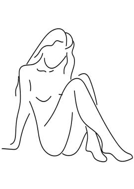 One Line Art Woman