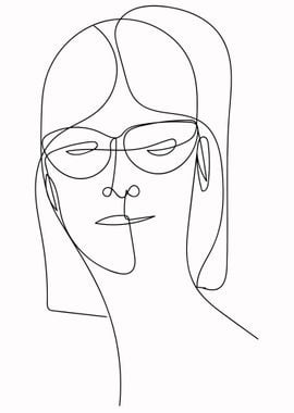 One Line Art Woman