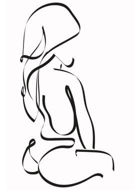 One Line Art Woman