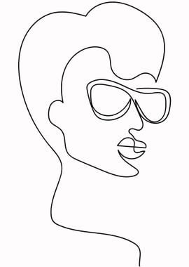 One Line Art Woman