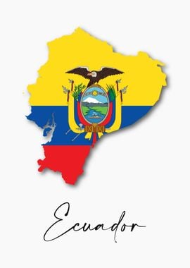 Ecuador Country Map Flag