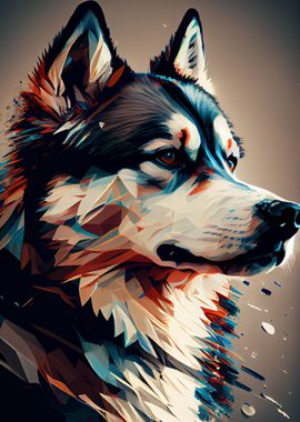 Husky abstract dog