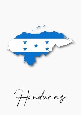 Honduras Country Map Flag