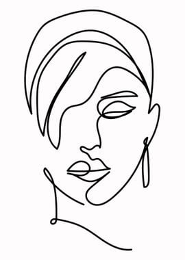 One Line Art Woman