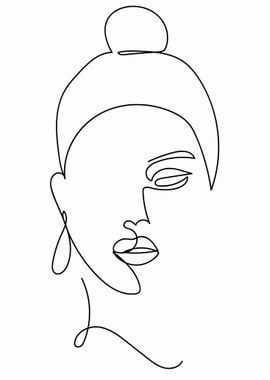 One Line Art Woman