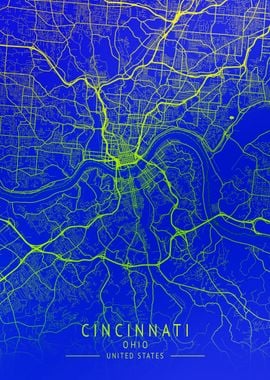 Cincinnati USA City Map