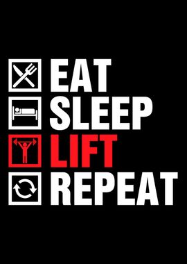Eat sleep gym repeat workout text design Vector Image