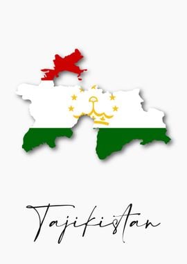 Tajikistan Map Flag