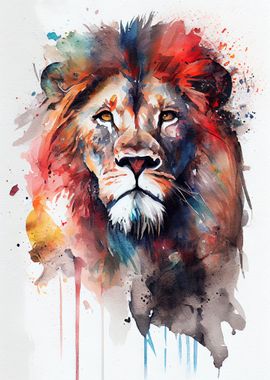 Lion Watercolor