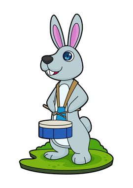 Rabbit Musician Drum