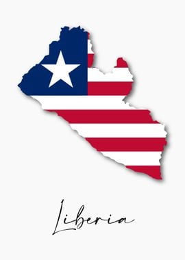 Liberia Country Map Flag