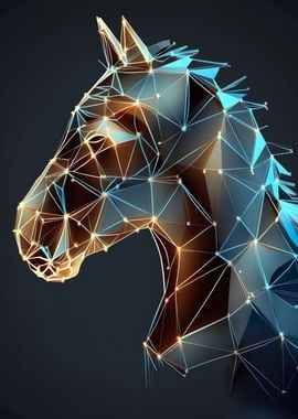 Low Poly Horse Poster