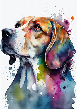 Beagle Watercolor Dog