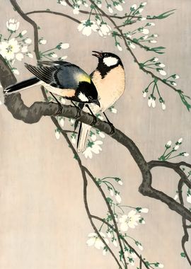 Ukiyo e Birds on plum tree