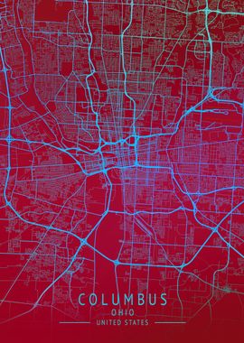 Columbus Ohio USA City Map