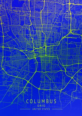 Columbus Ohio USA City Map