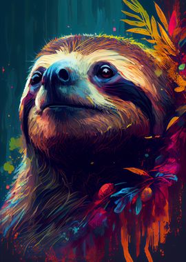 Sloth Colorful