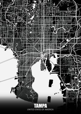 Tampa USA Dark Map