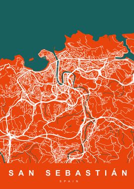 Map SAN SEBASTIAN SPAIN