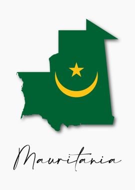 Mauritania Map Flag